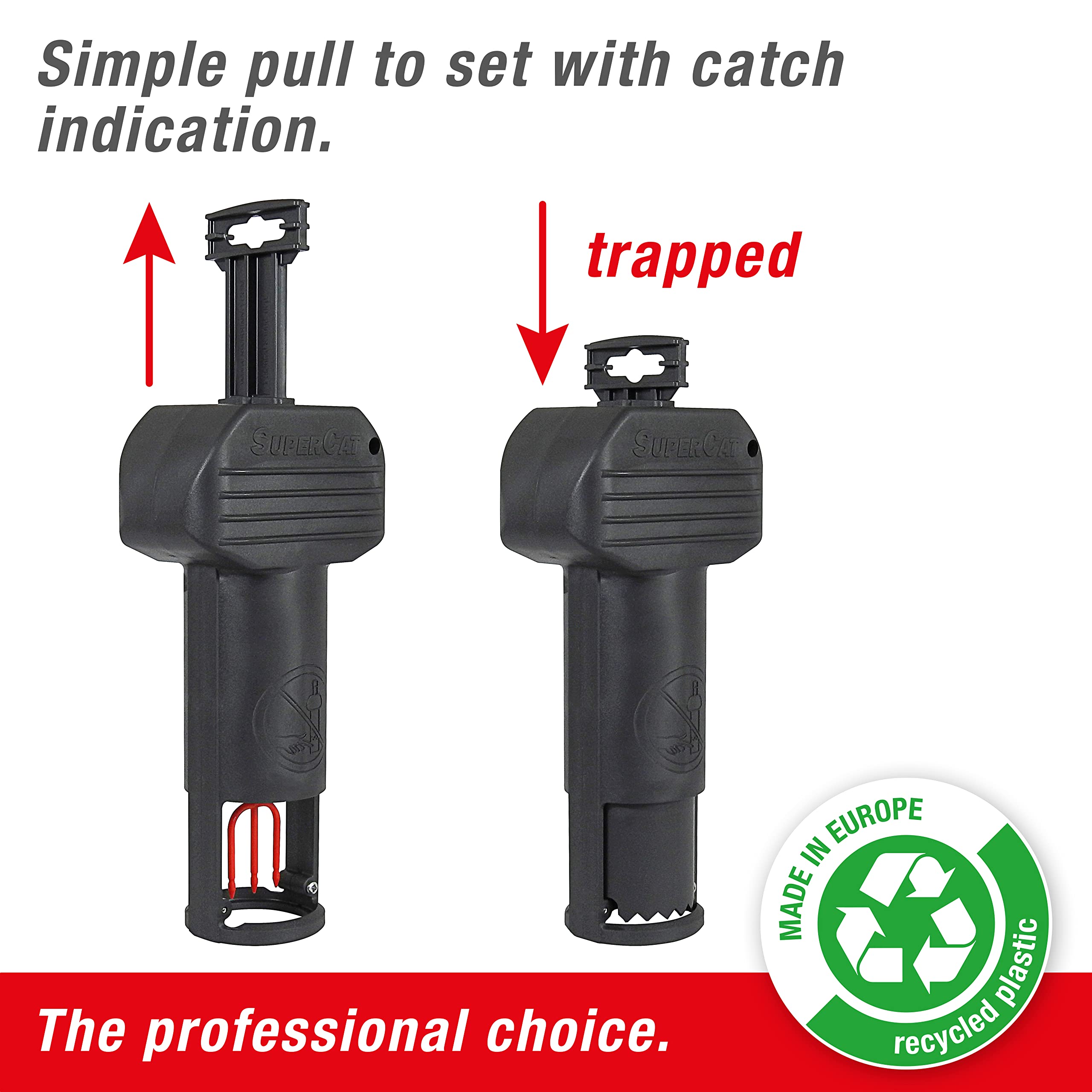 SWISSINNO Vole Trap PRO SuperCat with Accessory Set - Efficient Snap Trap for Field and Mole Control, Patented Trigger Mechanism, Safe and Reusable -