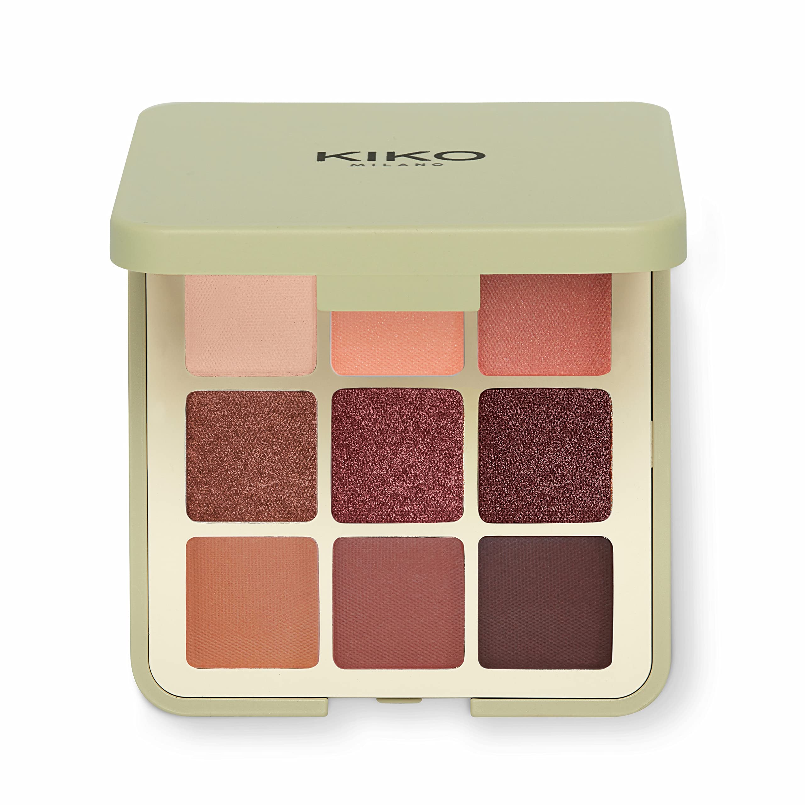 KIKO Milano Green Me Eyeshadow Palette 102, Palette With 9 Multi-Finish Eyeshadows: Matte, Pearly And Metallic