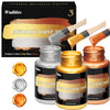 Wadities Acrylic Paint Metallic, 375g Gold & Silver & Bronze, Gold Leaf Paint for Art Painting, Ideal for Canvas, Wood, Clay, Fabric, Ceramic, Stone,