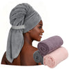 HAPPY FINDING 3PCS Large Hair Turban Wrap for Women Microfibre Hair Towels Fast Drying Turbans for Long, Thick, Curly Hair(40 * 24 Inch)
