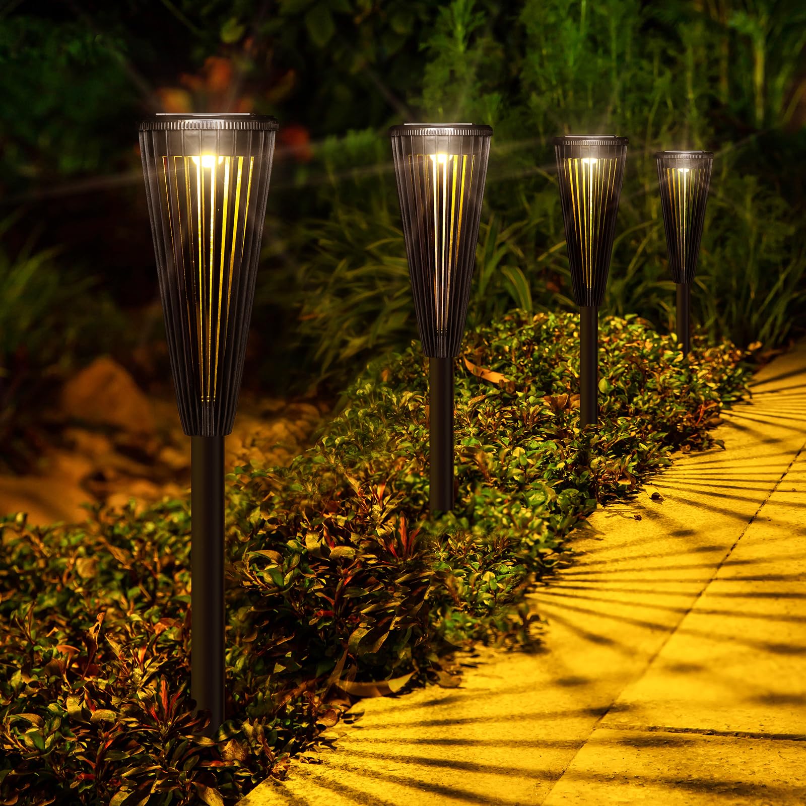 MAGGIFT Solar Pathway Lights for Garden, Set of 6