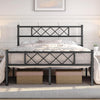 Yaheetech 5ft King Bed, Metal Bed Frame Mattress Foundation with Cross-design Headboard & Footboard, Slatted Bed Base for Teenagers/Adults, Black