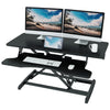Lubvlook Standing Desk Converter, 37.4"/95cm Wide Height Adjustable Sit Stand Desk Riser for Dual Monitors with Keyboard Tray, Black