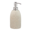 Relaxdays Soap Dispenser, 300 ml, Refillable, Bathroom, for Lotions & Shower Gel, Stainless Steel Pump, Beige, Polyresin, 18 x 8 x 8 cm