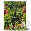 SCVBLJS floral shower Curtain tropical Leaves Curtain Waterproof Bathroom Bathtub Polyester Fabric Green Shower Curtain leaf Partition curtain With
