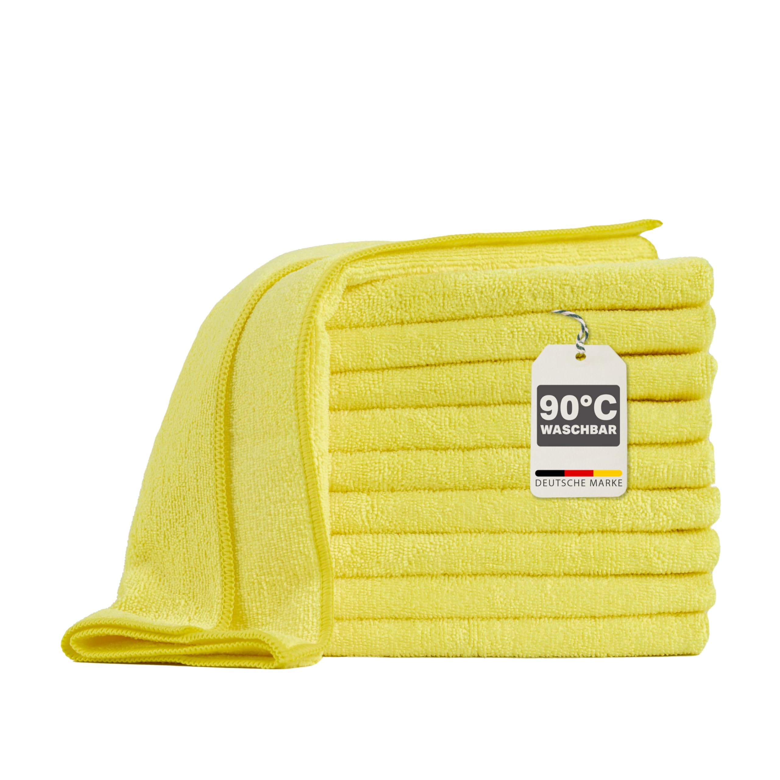 Devior Microfibre Cloths 40 x 40 cm Set of 10 Yellow Car Cleaning Cloths Streak-Free Cleaning Cloths Absorbent Microfibre Cloth Cleaning Cloths
