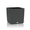 Lechuza Self Watering Plant Pots CUBE Cottage 30 Rattan Look Plastic Garden Outdoor Indoor Planter with Drainage Hole H30 L30 W30 cm Granite