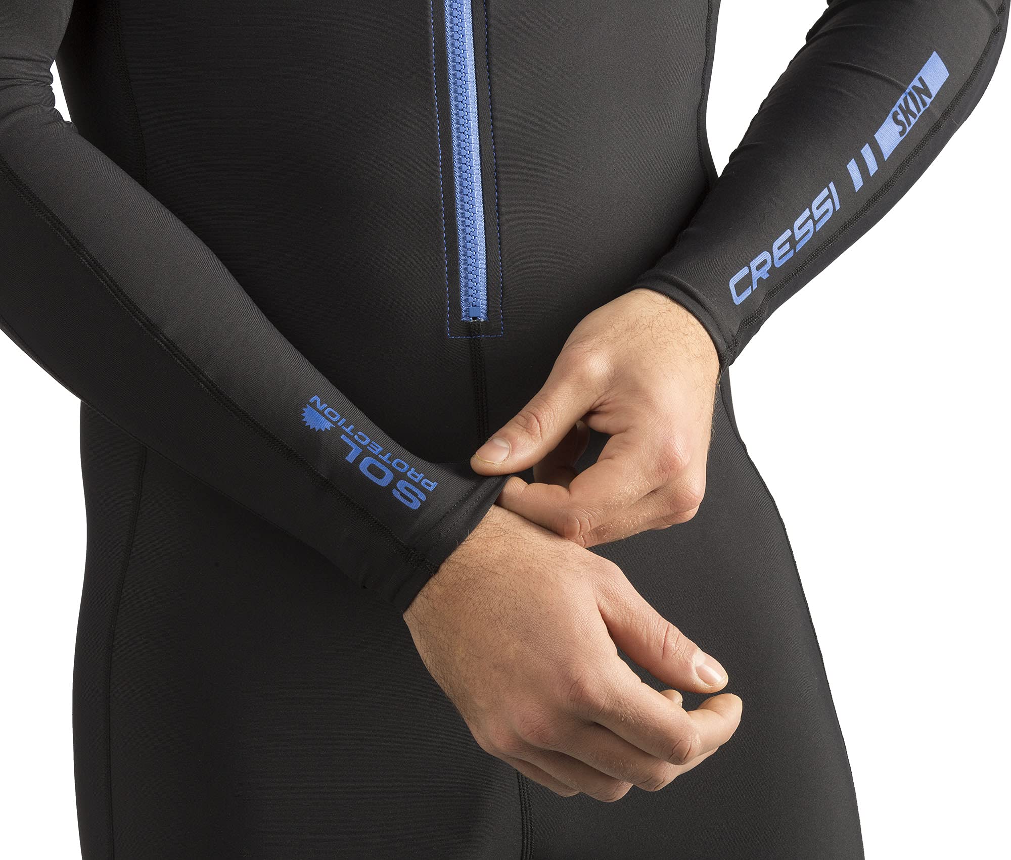 Cressi Men's 1mm One piece wetsuit Skin, Black Blue, L/4 UK