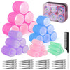 BELICOO 60 PCS Hair Rollers with Clips, 5 Sizes(60/48/36/25/15mm) Velcro Rollers with 28 Metal Clips, Perfect for Long Medium Short Thick Hair
