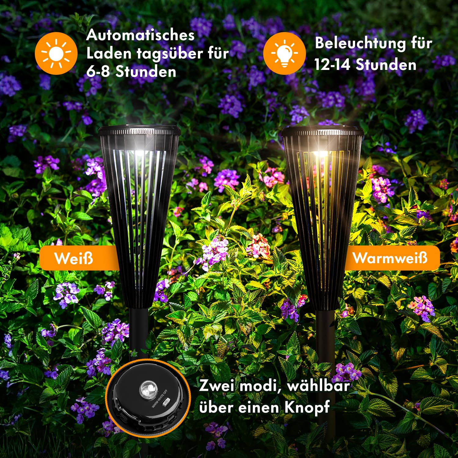 MAGGIFT Solar Pathway Lights for Garden, Set of 6