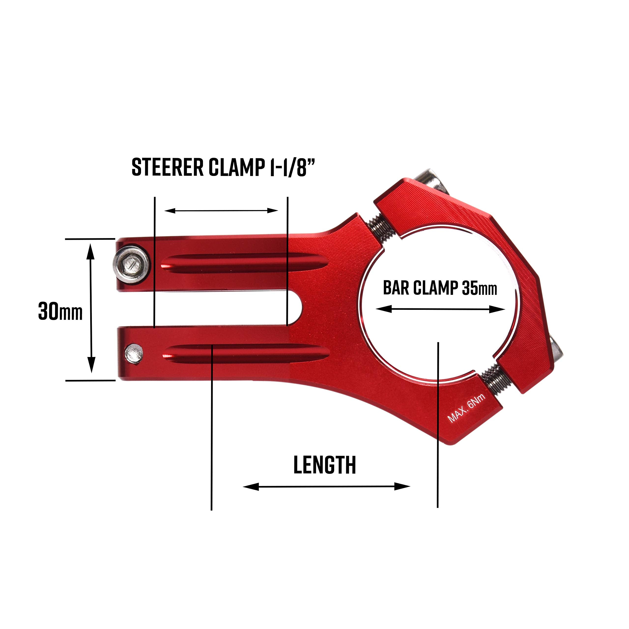 Funn Funnduro MTB Stem with 35mm Bar Clamp - The Ultimate Ultralight and Tough Alloy Bicycle Stem for Mountain Bike and BMX Bike, Length 45mm stem