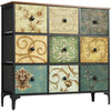 LYNCOHOME Bedroom Chest of Drawers, 9 Drawer Wooden Top Bedroom Furniture for Closet, Living Room, Entryway, Nursery
