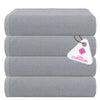 CASA COPENHAGEN Popcorn Textured 4 Piece Bath Towel Set - Grey Violet, 550 g/m?, 4 Piece Bath Towels, Cotton Towels Rough and Tough Use, Gift Set for