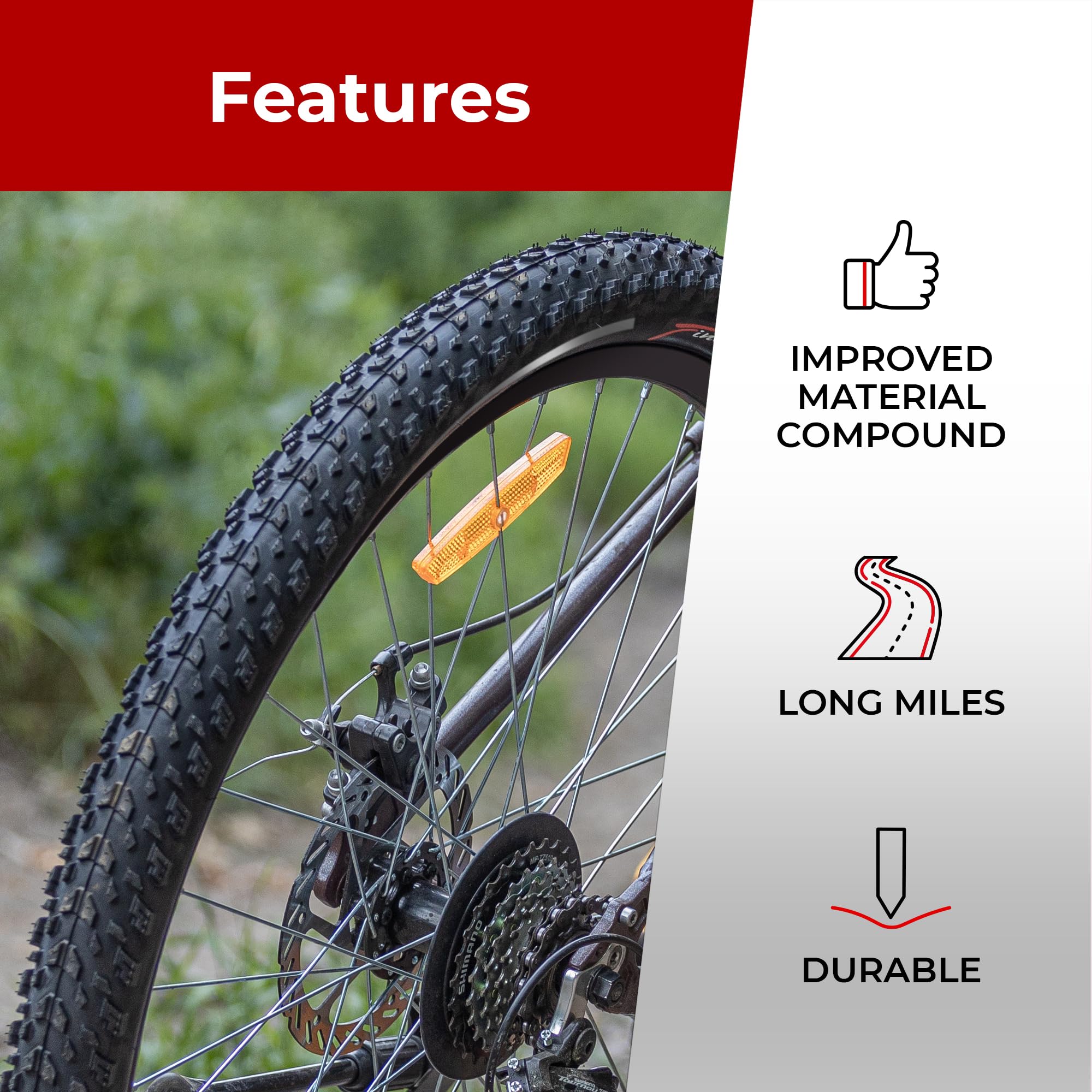 Fincci Pair Reflective Tyres 27.5 x 2.10 Inch 54-584 Foldable Cycle Tyre for Road Mountain MTB Mud Dirt Offroad Bike Bicycle Tyre 27.5x2.1 (Pack of 2)