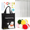 Aeelike Beginner Knitting Kit, Professional Knitting Set with 22pcs 35cm Long Metal Knitting Needles Set, 5x25g Yarns & Basic Knitting Tools, Kids