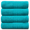 GC GAVENO CAVAILIA Luxury 450 GSM Jumbo Bath Sheet, Highly Water Absorbent Towels, Pack Of 4 Towel Set, Teal, 80X170
