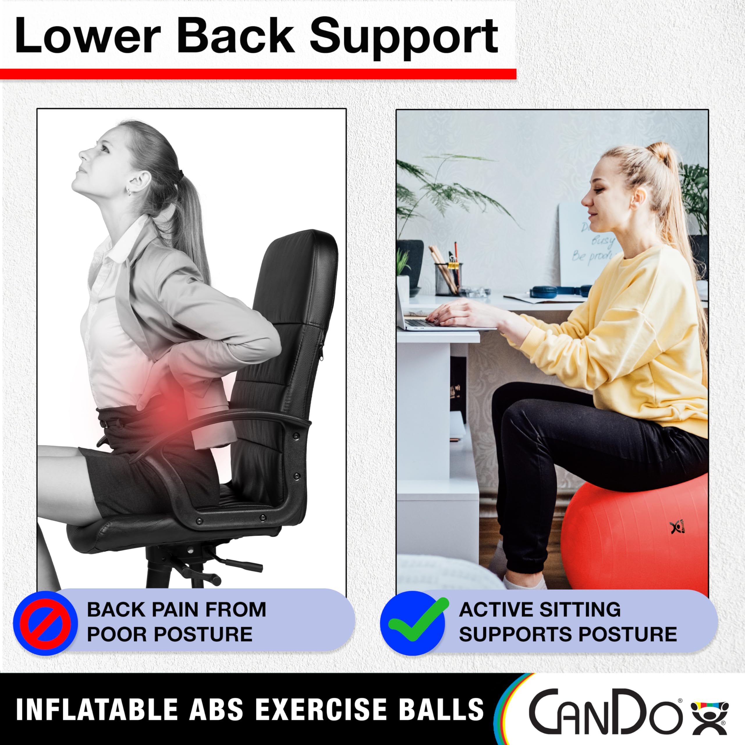 CanDo Exercise ball - CanDo? Deluxe Anti-Burst Gym ball, diameter 85cm, blue
