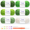 Renyiz Crochet Yarn, 6 x 50g Cotton Yarn (60% Cotton & 50% Acrylic) DK Wool for Crochet with 2.5mm Hook & Accessories, Suitable for Baby Wool Crafts &