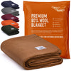 Woolly Mammoth Merino Wool Blanket - Large 66" x 90", 4LBS Camp Blanket | Throw for the Cabin, Cold Weather, Emergency, Dog Camping Gear, Hiking,