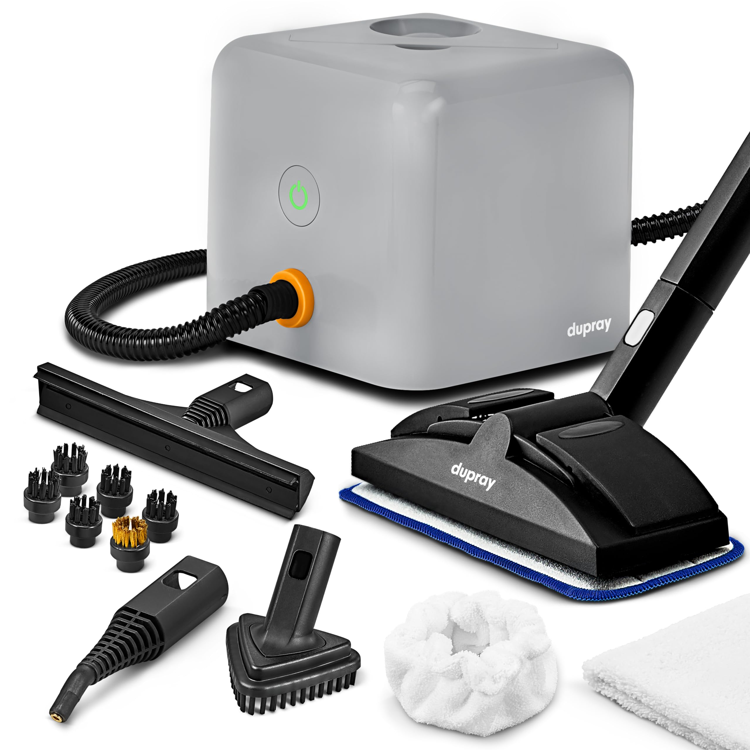 Dupray Neat Plus Steam Cleaner with 17-Piece Accessory Kit. A powerful multi-purpose steamer designed for deep cleaning floors, upholstery, grout, and