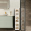 Lacusmall 3 Layers Slim Bathroom Cabinet, Narrow Bathroom Storage Cabinet with Wheels - Under Sink Bathroom Cupboard, Plastic Drawers Storage Unit for