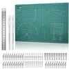 Cutting Mat A3 Set with Steel Ruler, Self Healing Craft Mat Art Mat for DIY, Paper, Sewing, Fabric, Quilting, Scrapbook