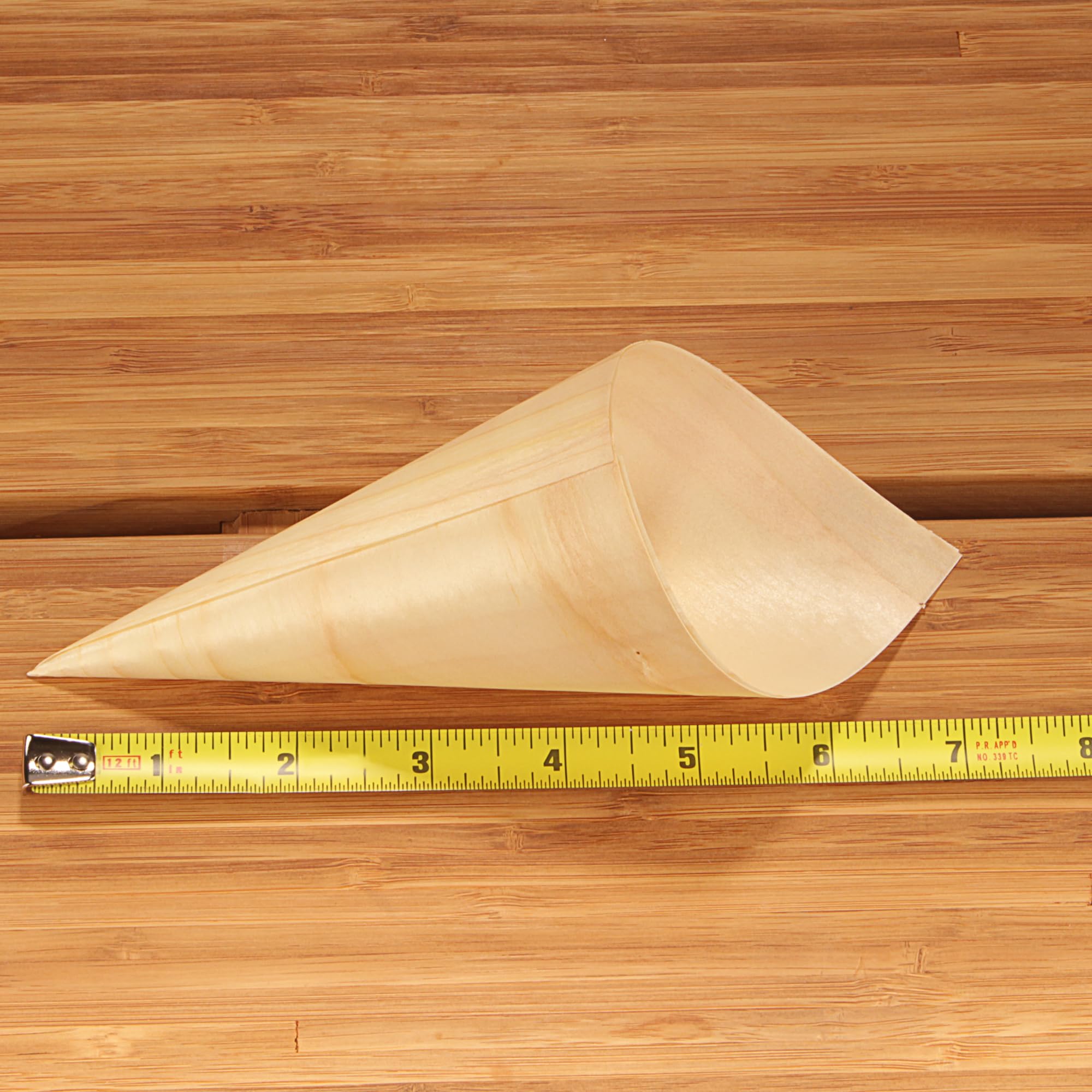 BambooMN Brand  7.1" Tall x 2.75" Diameter Disposable Wood Cones  300 Pieces