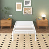 Lutown Teen 3ft Single Bed Frame with Rounded Corner Legs, Heavy Duty White Metal Bed Frame with Steel Slats Support, 36 cm High, Noise Free, Easy