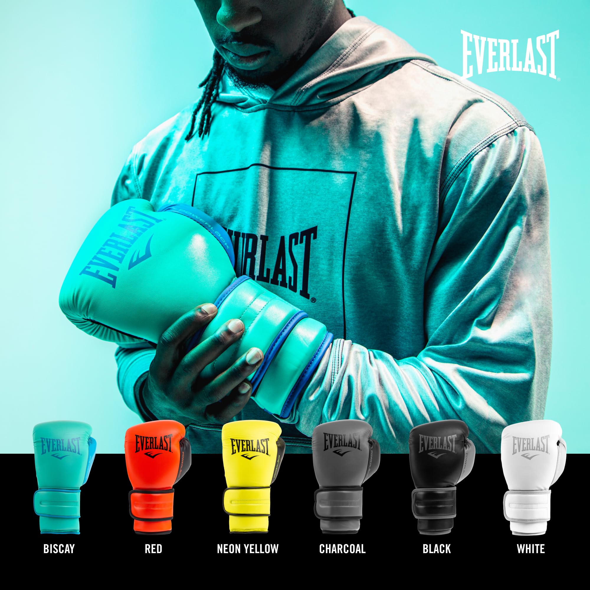 Everlast P00002306 Powerlock 2R Training Glove Charcoal 14OZ