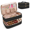 BAFASO Double Layer Nail Polish Organiser Holds 40 Bottles (15ml - 0.5 fl.oz), Nail Polish Case with Manicure Tools Storage Sections (Bag Only), Black