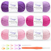 Renyiz Crochet Yarn, 6 x 50g Cotton Yarn (60% Cotton & 40% Acrylic) DK Wool for Crochet with 2.5mm Hook & Accessories, Suitable for Baby Wool Crafts &