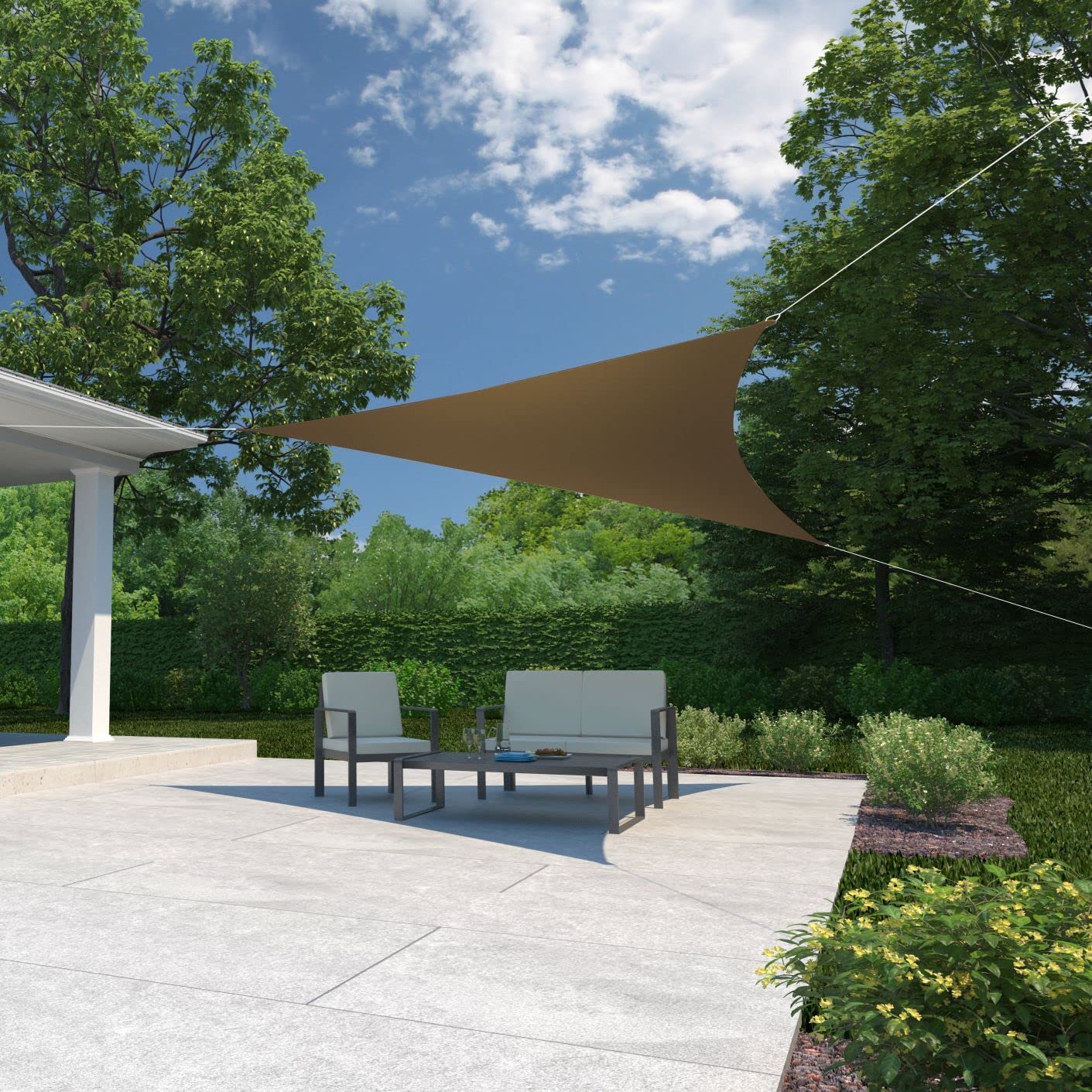 Coolaroo Ready to Hang Shade Sail 16ft 5in Triangle Mocha
