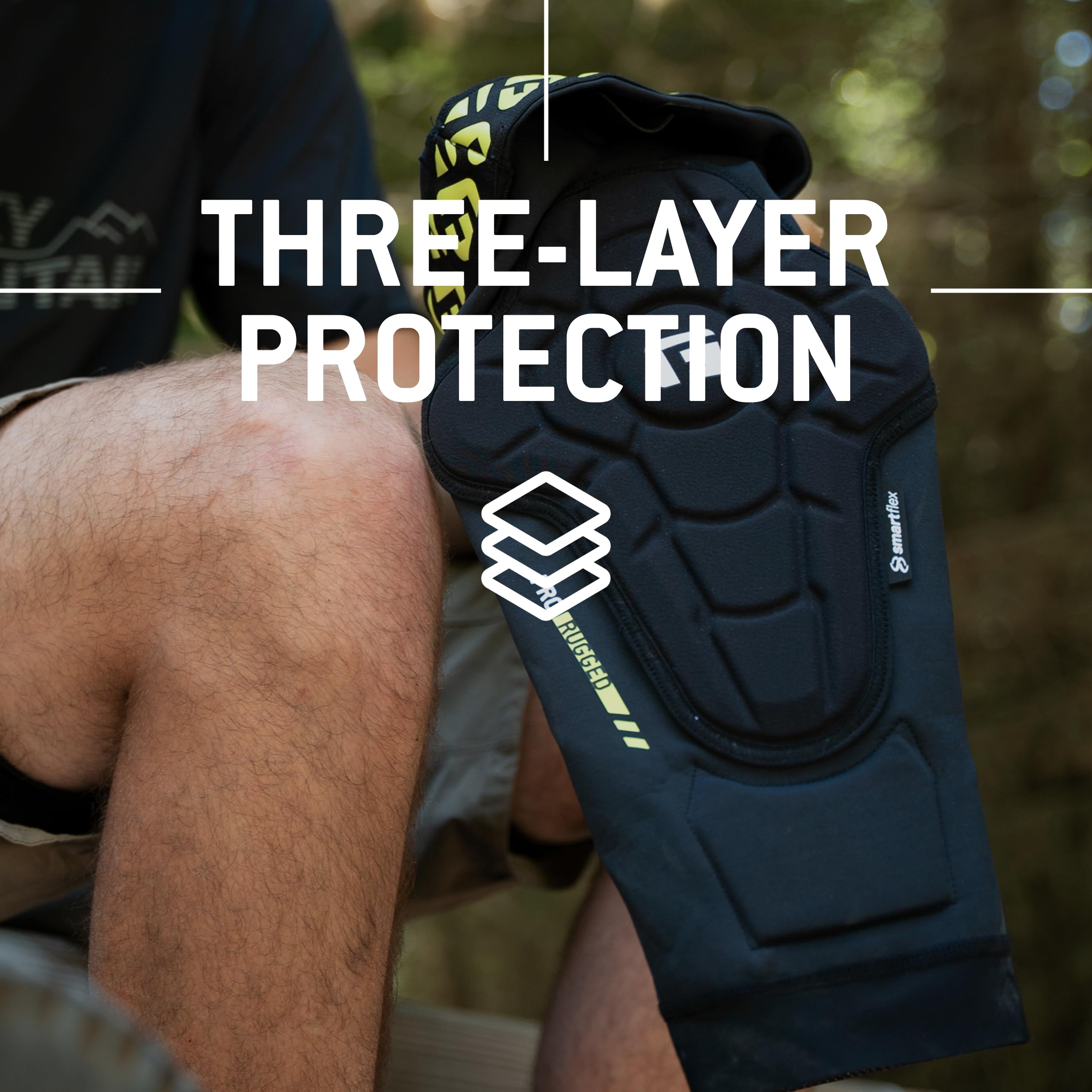G-Form Pro-Rugged 2 MTB Knee Guards - Mountain Bike Knee Pads for Men & Women - Black, Adult Small