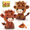 Crochet Kit for Beginners Adults Highland Cow Crochet Animal Kit Knitting Kit with Instructions Highland Cattle Crochet Complete Kit for Beginners,