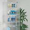 HapiRm Shower Caddy Hanging Silver - 4 Tier Over Door Shower Caddy with 2 Soap Holders, Adjustable Bathroom Shelf with 22 Hooks, Rustproof Easy