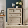 Home Source Solid Pine Wood Chest of 4 Drawers 4 Drawers Storage Cabinet, Grey