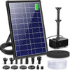 Billing Solar Pond Foundtain with Battery Backup, 8W 300L/H Solar Water Pump with 3600 mAh Battery Backup Filter Solar Water Feature Pump with DIY 5ft