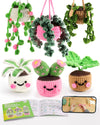 Caydo Crochet Kit for Beginners with Step-by-Step Video Tutorials, Crochet Starter Kits for Adults, Potted Hanging Plants Craft Kit with Yarn Sets for