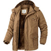 Mens Winter Parka Jacket Thick Fleece Lining Hooded Coat WenVen, Size XL