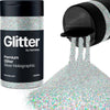 Holographic Silver Glitter Shaker, 130g Ultrafine Glitter, Crafts 1/128" Metallic Flake Silver Sequins, Resin & Epoxy Crafts, Decorating, Halloween,