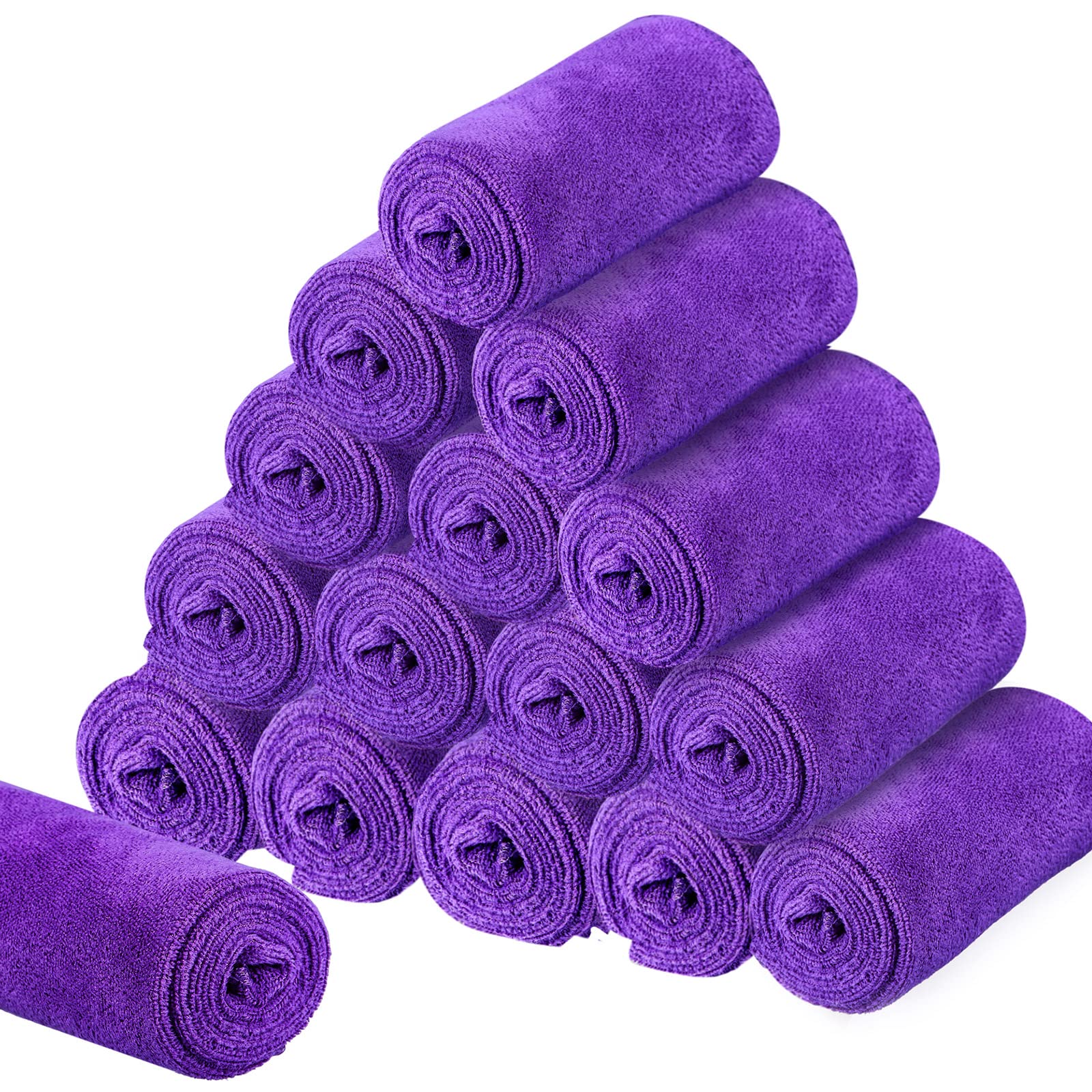 Tatuo 16 Pcs Drying Microfibre Hair Towels 34 x 70 cm Quick Dry Absorbent Hand Towels for Bathroom Soft Hairdressing Cloths for Face Bath Gym Hotel