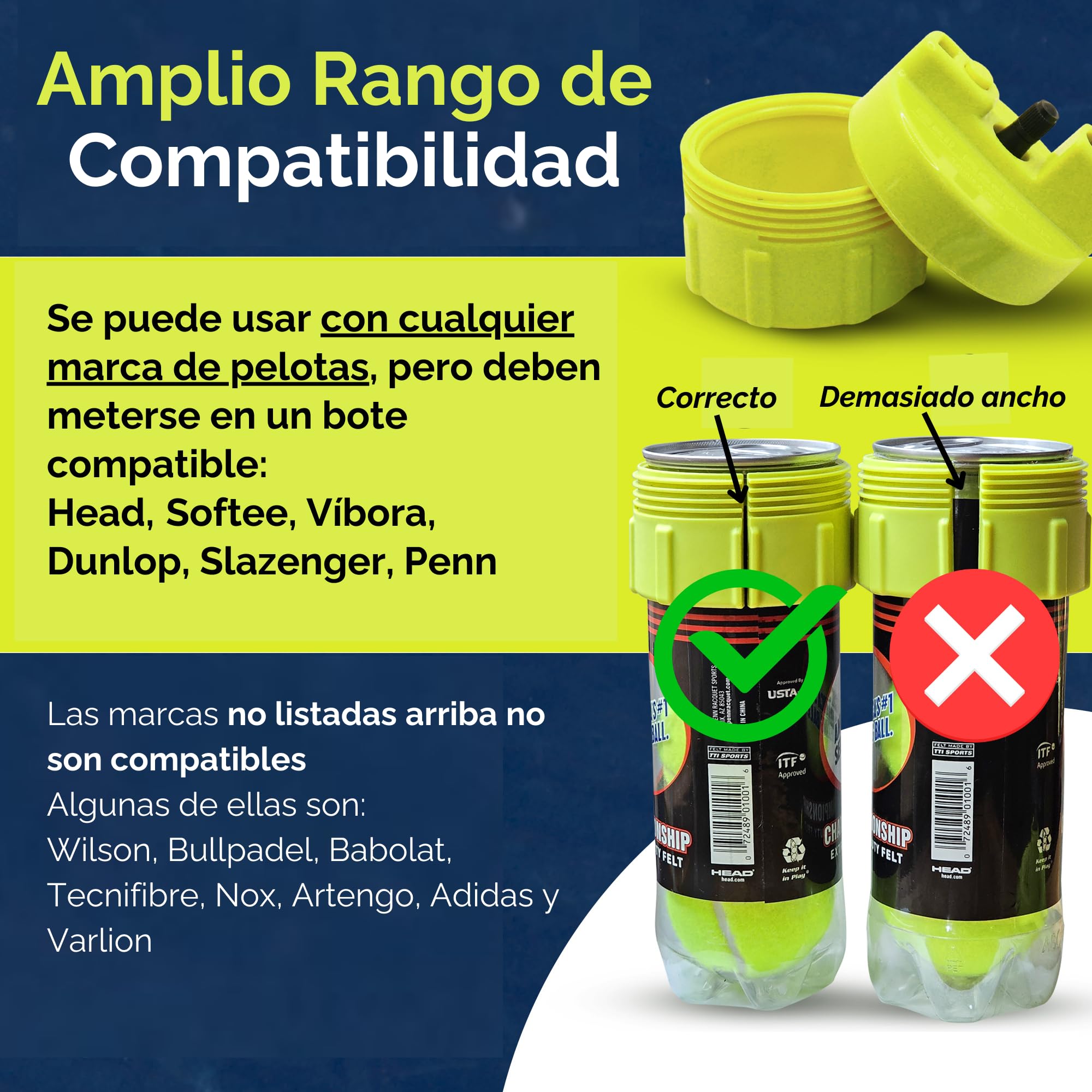 BALL RESCUER: Tennis/Padel Ball Life Extender  Converts Plastic Tennis/Padel Ball Containers to a 30 psi Ball Pressurizer  Needs a Bicycle Pump to