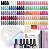 Phoenixy Gel Nail Polish Set, 51Pcs Gel Nail Kit with Drill and Lamp, 30 Colours White Red Purple Gels Polish Set with Full Tools, Base Glossy Matte