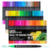 K.CINE 120 Dual Tip Colouring Pens,Felt fine Tip pens markers For Adults Colouring Books,Brush Pens Art Markers For Artists, Painting Drawing