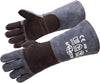 RAPICCA Fireplace Gloves Fire Heat Resistant: Dark-Grey 16IN 932? - Fireproof Leather for Fireplace Fire pit Wood stove Campfire Furnace BBQ Grill