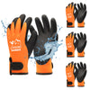 toolant 100% Waterproof Gloves Bulk for Cold Weather, 3 Pairs, Winter Work Gloves for Men Touchsreen, Warm Freezer Gloves, Thermal Insulated, With
