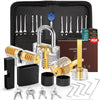 IPSXP Lock Picking Set, 32-Piece Lock Pick Set with 4 Transparent Training Locks and Manual and Zip Case for Lockpicking, Extractor Tool for Beginner