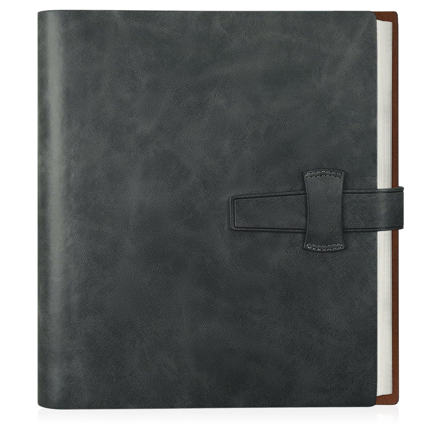 Miaikoe Photo Album 6x4 200 Photos, Leather Cover Album with 30PCS Kraft Writing Paper Scrapbook Holds 200 10x15cm Horizontal Photos for Family