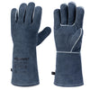 Vclpower Fireplace Welding Gloves Fire Heat Resistant: 14IN Fireproof Leather for Fireplace Fire Pit Wood Stove Campfire Furnace BBQ Baking,Grill Oven