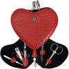 3 Swords Germany - brand quality 5 piece manicure pedicure grooming kit set for professional finger & toe nail care scissors clipper fashion leather